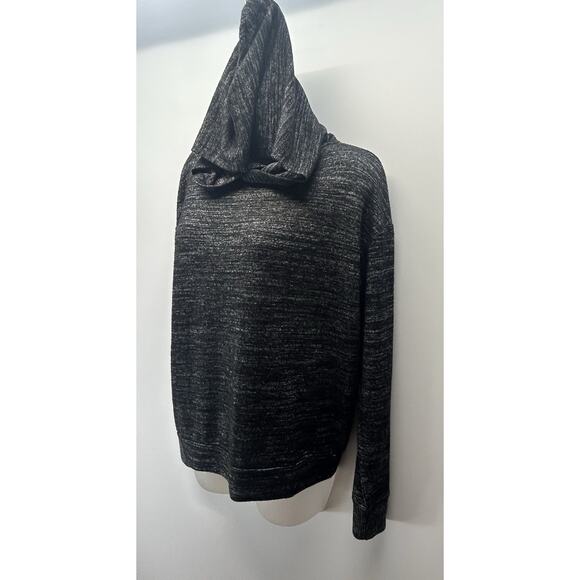 GAP Black-Gray Lightweight Hoodie Crewneck Long-Slv Stretchy Small New With Tags - Picture 3 of 16